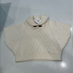 Janie & Jack toddler poncho sweater in cream. 12-18 months. NWT
